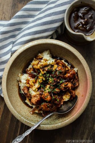 Deconstructed Bangers and Mash