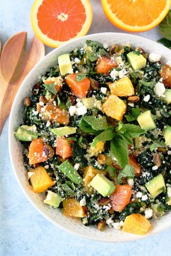 Orange Avocado and Kale Quinoa Salad