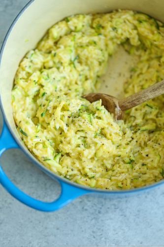 Cheesy Garlic Zucchini Rice