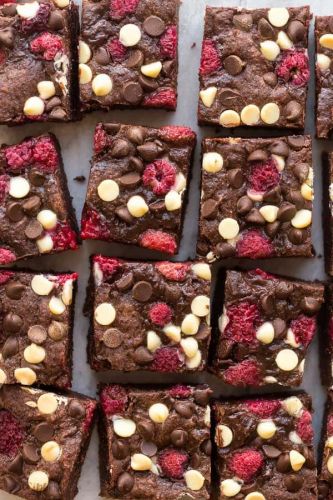 Triple Chocolate Raspberry Brownies