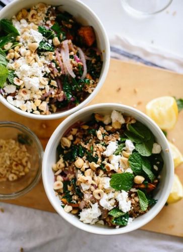 Mediterranean Roasted Sweet Potato and Farro Salad