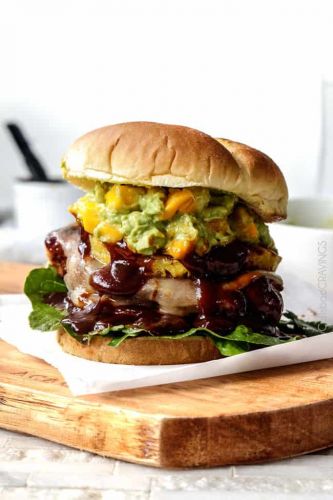 BBQ Chipotle CHicken Sandwich with Mango Guacamole