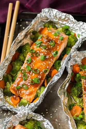 Salmon And Veggies In Foil