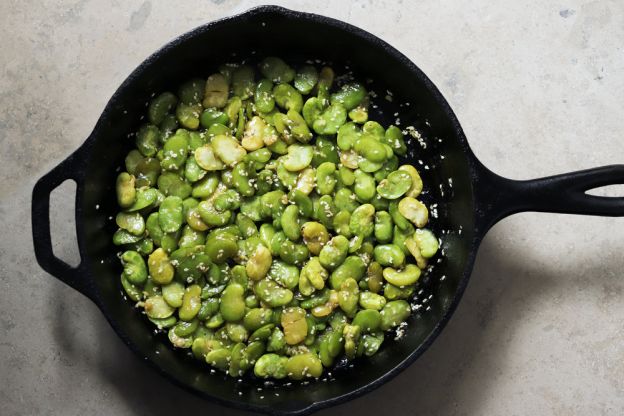 Buttery Sesame Fava Beans