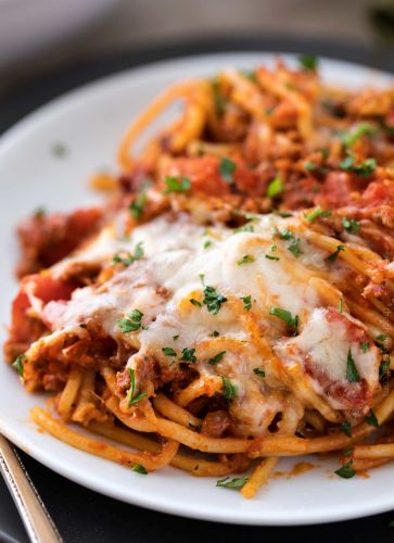 Easy Crockpot Spaghetti Casserole