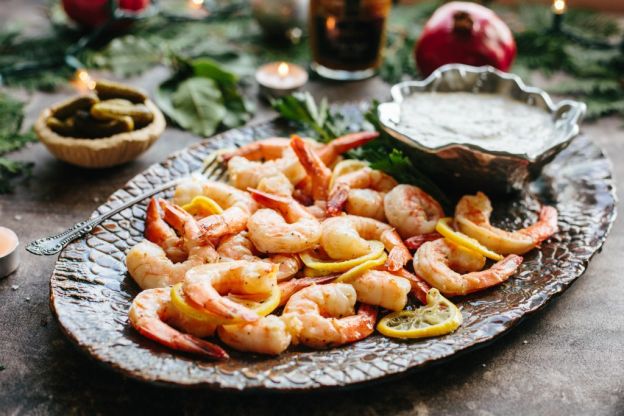 Roasted Shrimp Cocktail With Whole Grain Mustard Sauce