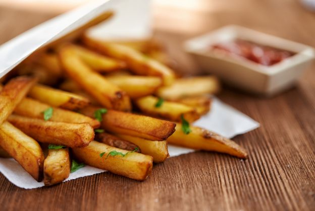 french fries and champagne