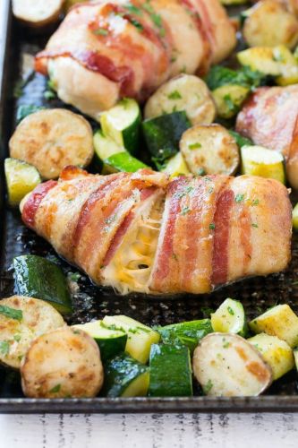 Bacon-Wrapped Stuffed Chicken Breast