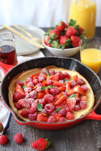 Gluten Free Orange Berry Vegan Dutch Baby