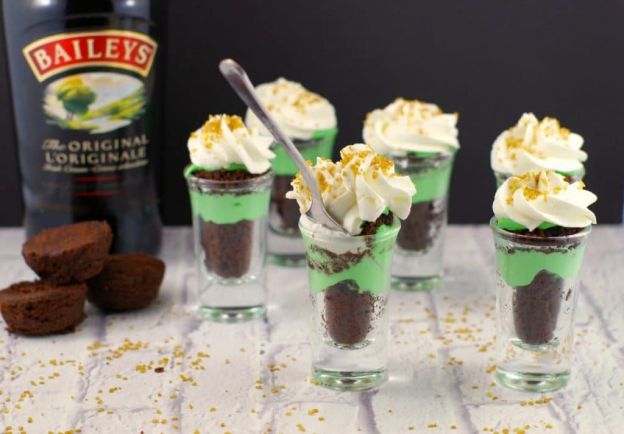 Shamrock Irish Cream Dessert Shots