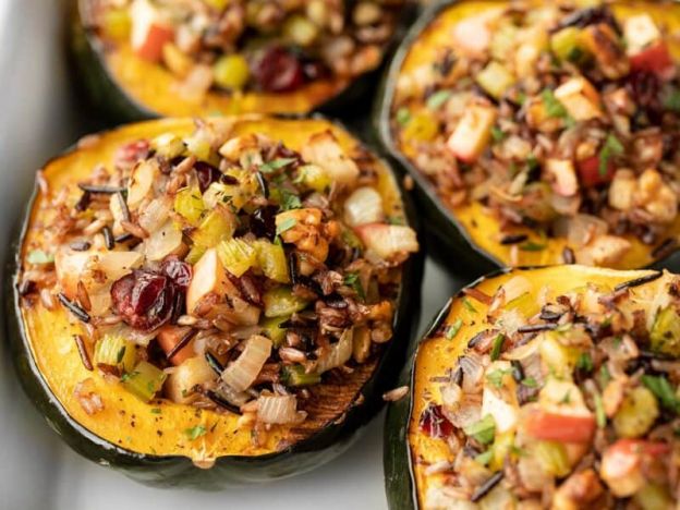 Wild Rice Stuffed Acorn Squash