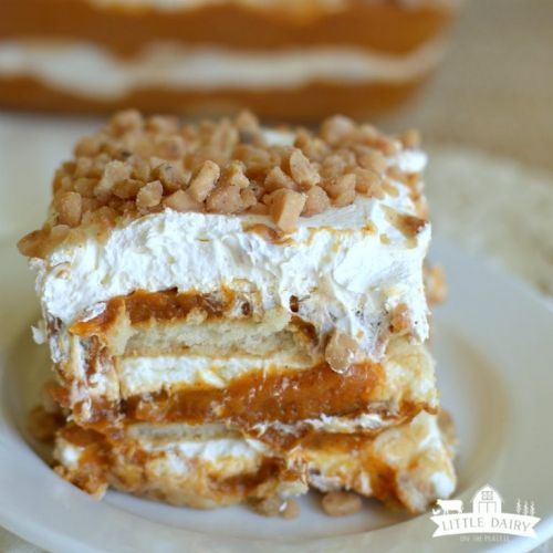 No Bake Pumpkin Toffee Icebox Cake