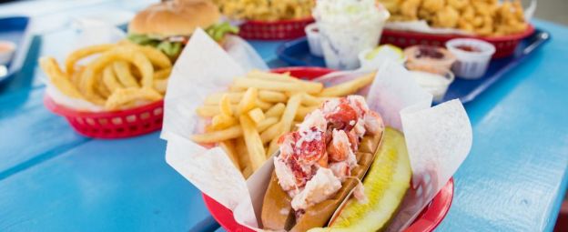 cold lobster rolls at bob's clam hut