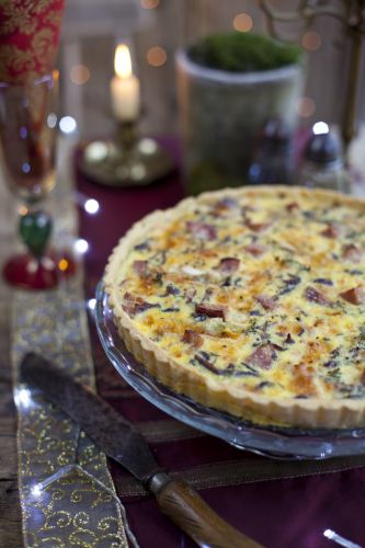 Leftover Ham and Cheese Caramelized Onion Tart