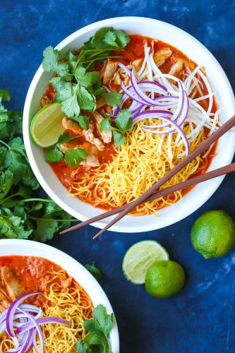 Chicken Khao Soi (Thai Coconut Curry Noodle Soup)