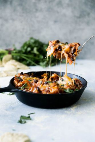 Butternut Squash and Black Bean Enchilada Skillet