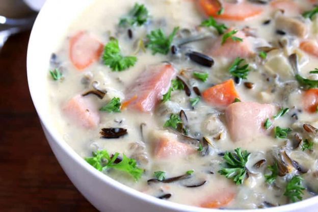 Mushroom, Ham and Wild Rice Soup