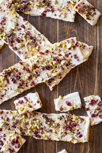 Cranberry Pistachio Butter Cracker Bark