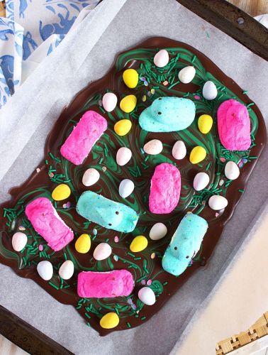 Peeps Chocolate Bark