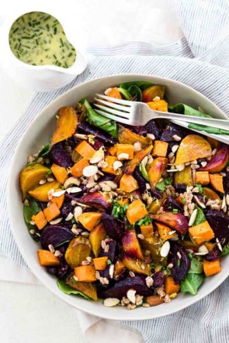 Farro Salad with Roasted Root Vegetables