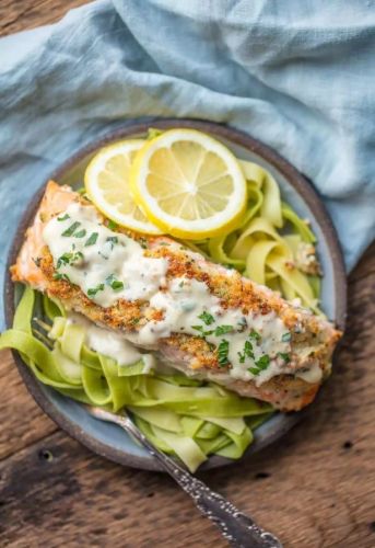 Parmesan-Crusted White Wine Dijon Salmon