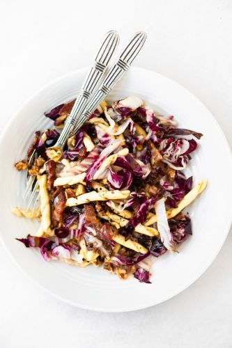 Pasta with Radicchio, Bacon, and Walnuts