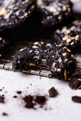 Bittersweet Chocolate Cookies with Caramelized White Chocolate