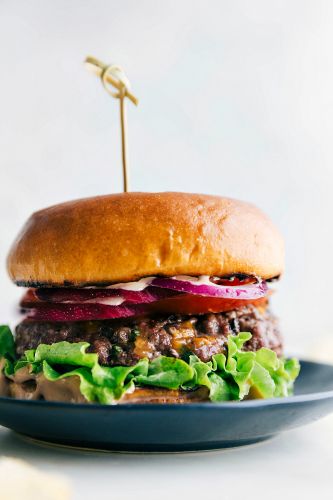 Inside Out Cheeseburger with Corn Salsa