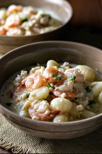 Seafood Gnocchi with White Wine Cream Sauce