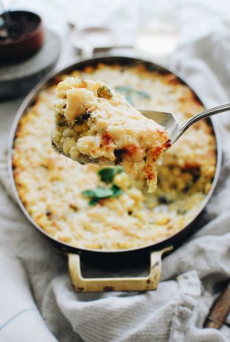 Roasted Poblano Corn and Quinoa Casserole