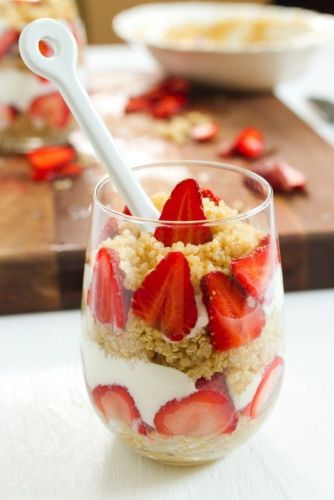 Strawberry Shortcake Quinoa Parfait