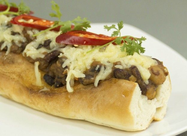 Baked Chili Cheese Baguette Dog