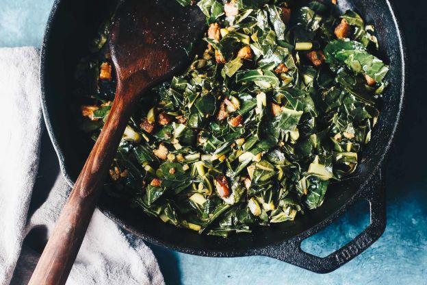 Spicy Pork Belly Collard Greens