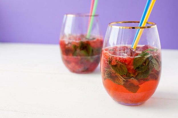 Strawberry basil mojito