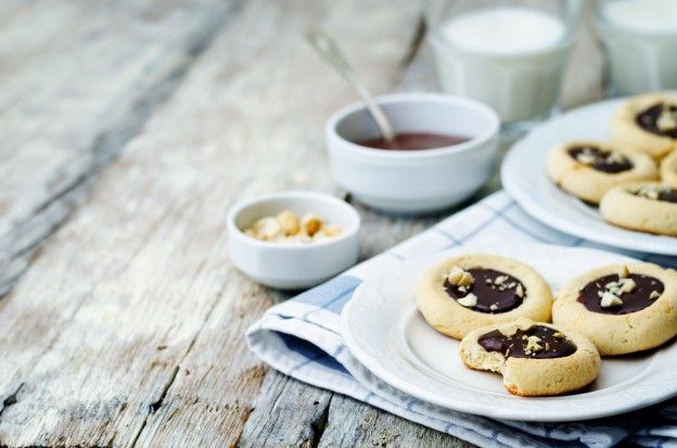 Chocolate thumbprint cookies