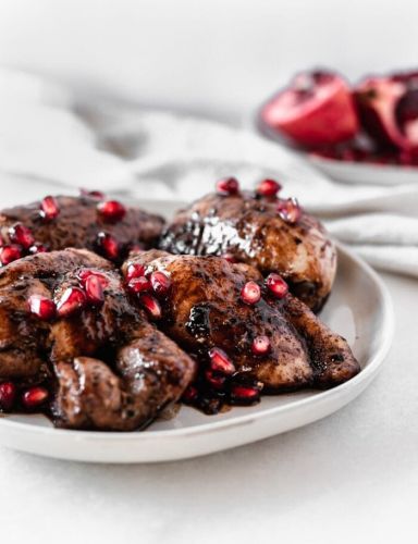 3 Ingredient Pomegranate Balsamic Chicken