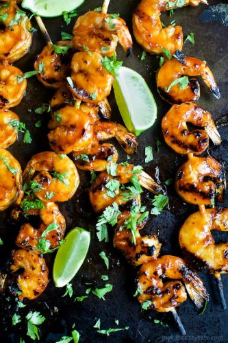 Honey Sriracha Grilled Shrimp