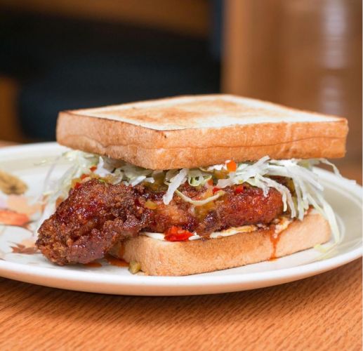 Pork Chop Sandwich with Pickled Pepper and Milk Bread