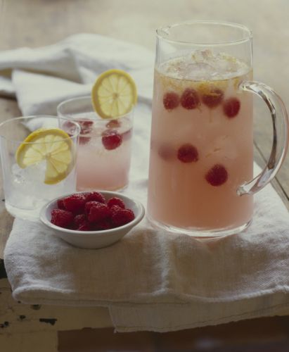 White Sangria with Raspberries