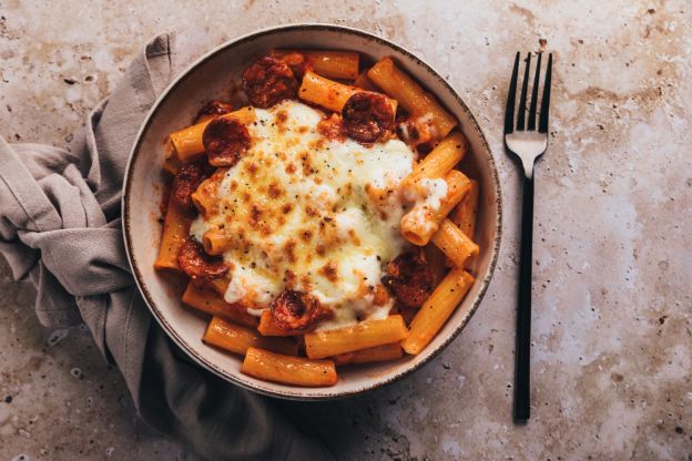 Spicy Sausage Pasta Bake