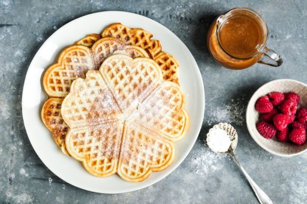 Waffles with Salted Caramel Sauce