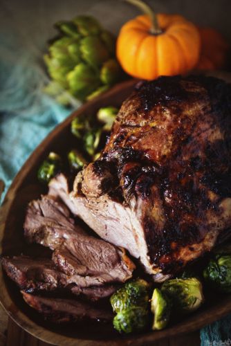 Fried Honey Dijon Leg of Lamb