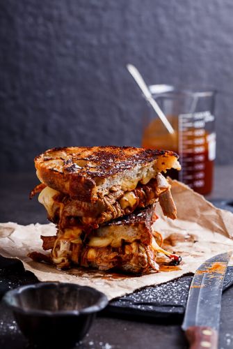 Pulled Pork Grilled Cheese Sandwich