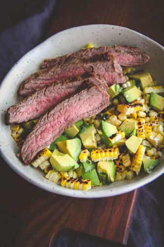 5-Ingredient Flank Steak Charred Corn Salad