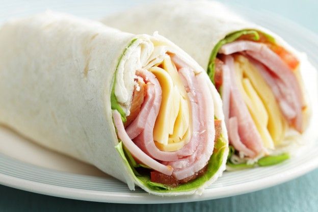 Ham and cheese wraps