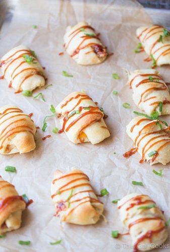 Four Ingredient BBQ Chicken Crescent roll Ups