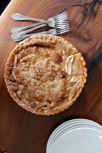 French Style Apple Rhubarb Pie