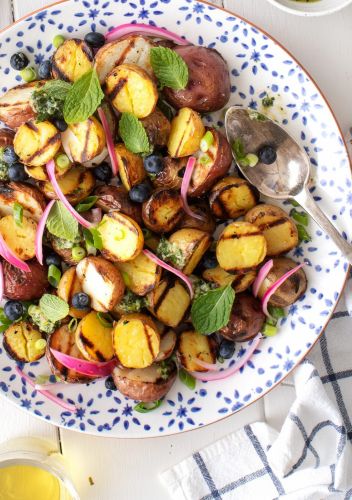 Grilled Potato Salad with Scallion Vinaigrette