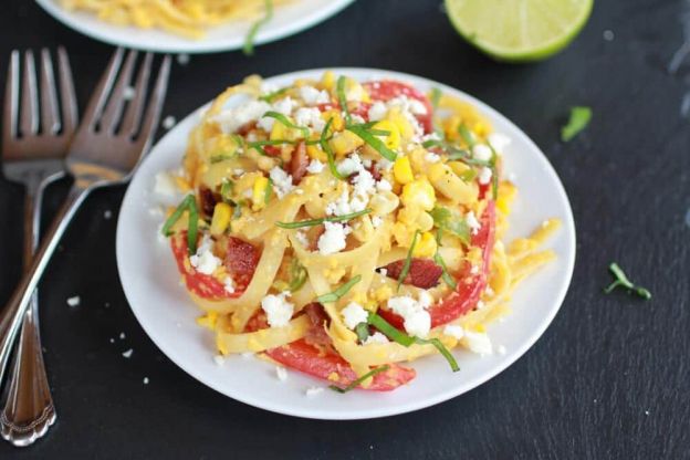 Summer Grilled Mexican Street Corn Fettuccine