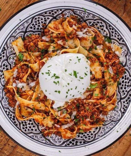 3-Meat ragu Pappardelle with Burrata